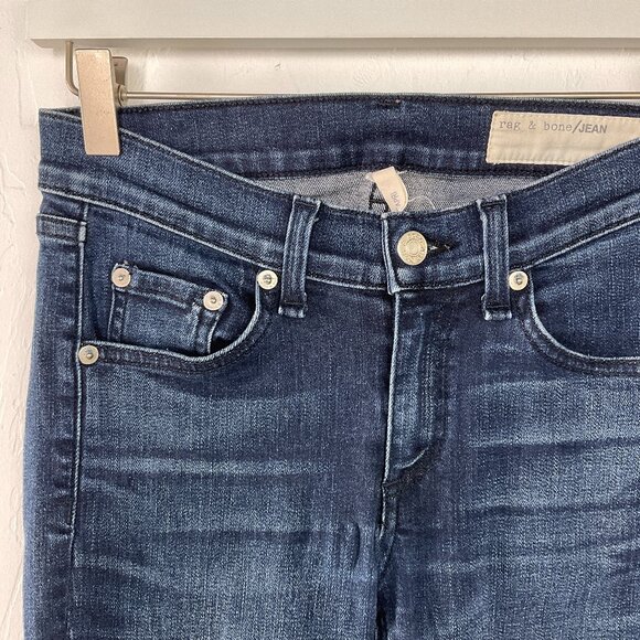 Rag & Bone Blue Southport Dark Wash Skinny Capri Jeans 25 - Picture 2 of 6